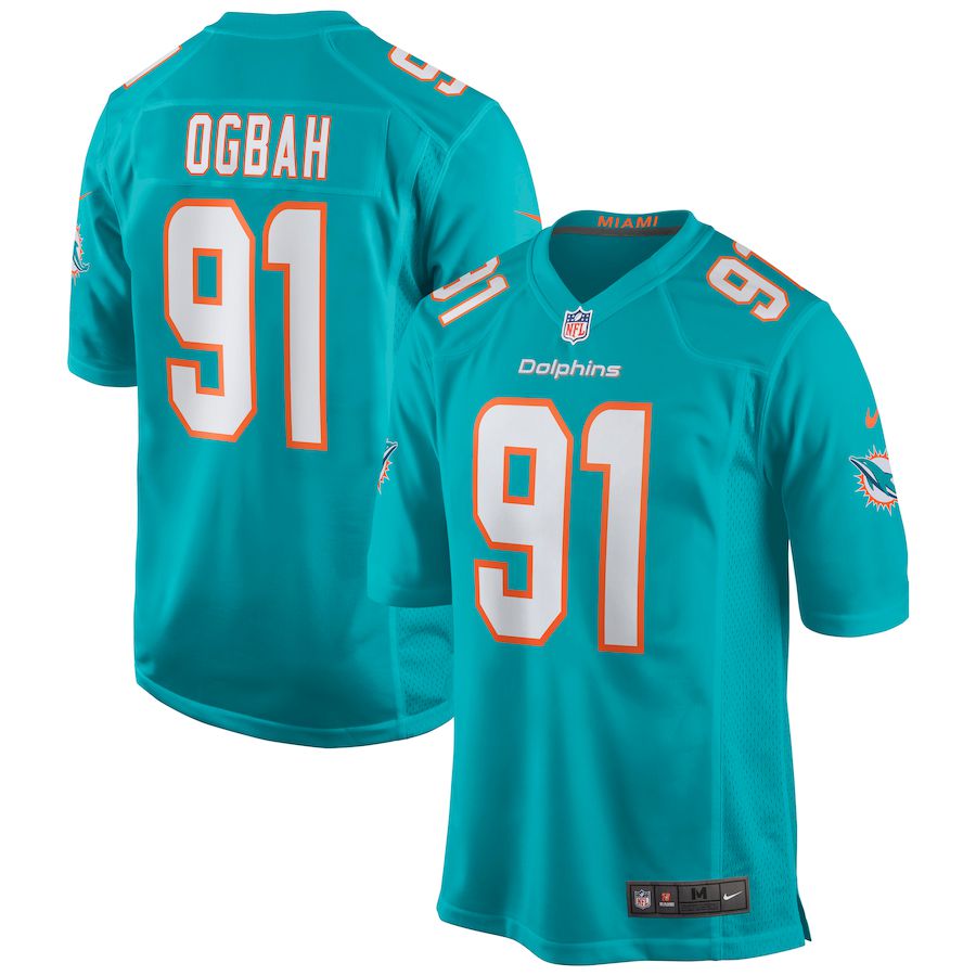 Men Miami Dolphins #91 Emmanuel Ogbah Nike Green Game NFL Jersey->miami dolphins->NFL Jersey